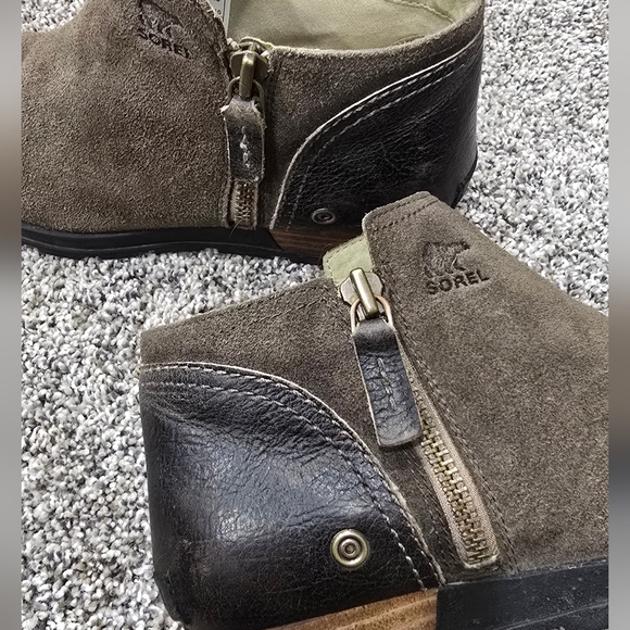 SOREL Leather Low Anckle Booties Sz 9 - Picture 5 of 10